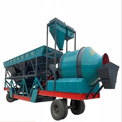 Cement Plant Equipments Mobile Drum Concrete Batching Plant Portable Concrete Mixing Station For Construction Works