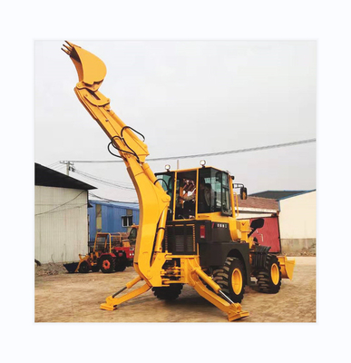 Heavy Duty Construction Backhoe Loader With 1.2m3 Loading Bucket Capacity