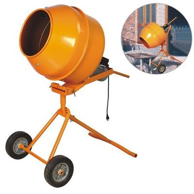 Durable Cement Plant Equipments Vertical Drum Mixer with Manual Tilt Wheel and High Output Motor for Material Blending