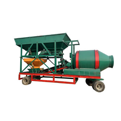 Cement Plant Equipments JZM Series Fixed Hopper Drum Mixer Mobile Concrete Mixing Machine With Spiral Feeder