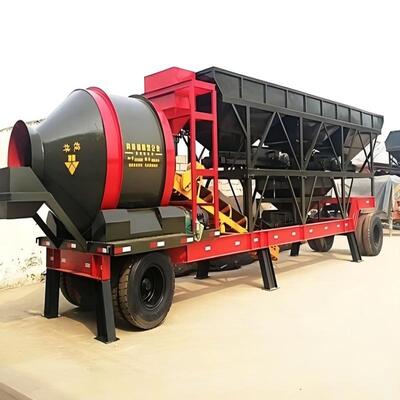 Cement Plant Equipments Mobile Drum Concrete Batching Plant Portable Concrete Mixing Station For Construction Works
