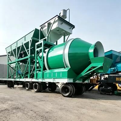 High Efficiency JZM Mobile Concrete Mixing Plant Cement Plant Equipments Accurate Weighing Drum Mixing Station