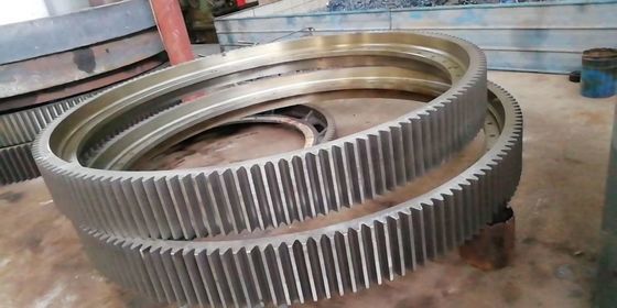 UNI EN ISO 42CrMo4 Rotary Kiln Girth Gear Ring Gear and cement Ball Mill Ring Gear price