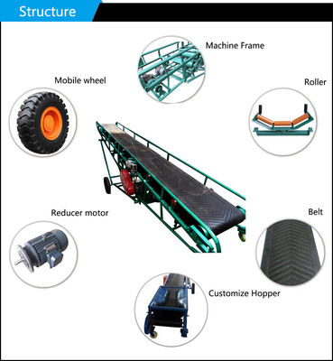 Coal Industrial 500-1000 Mm Mobile Belt Conveyor Adjustable Lifting Height